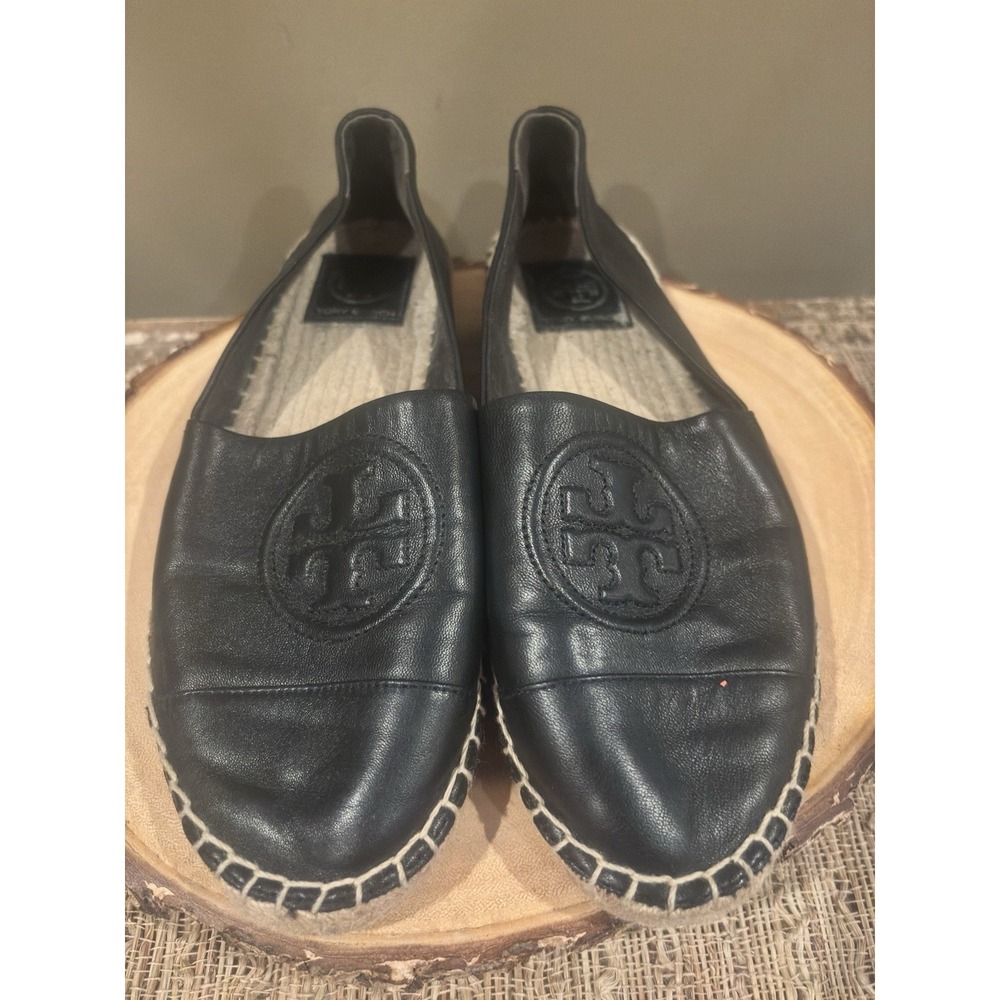 TORY BURCH Flat ESPADRILLE / ALL BLACK Size 8